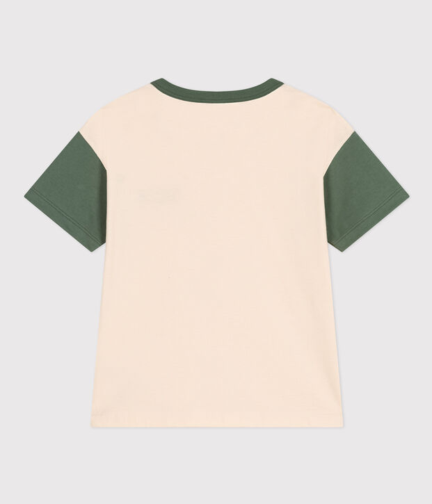 Gemustertes Jungen-T-Shirt aus Jersey naturfarben/gr&uuml;n