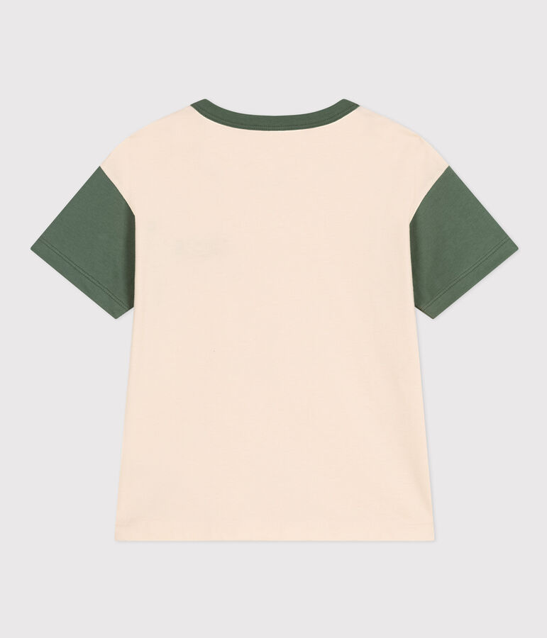 Gemustertes Jungen-T-Shirt aus Jersey naturfarben/gr&uuml;n