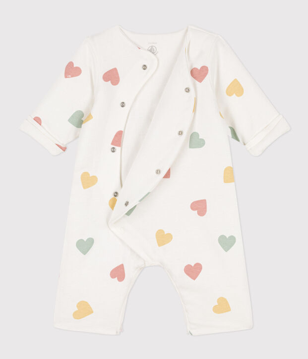 Langer Baby-Overall aus Baumwolle weiss/vielfarbig