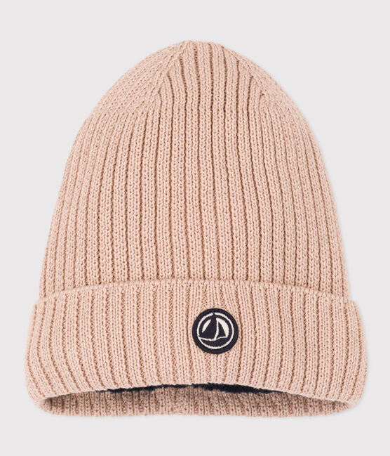 Kinder-Mütze aus Strick mit Fleece-Futter für Jungen und Mädchen. rosa SALINE