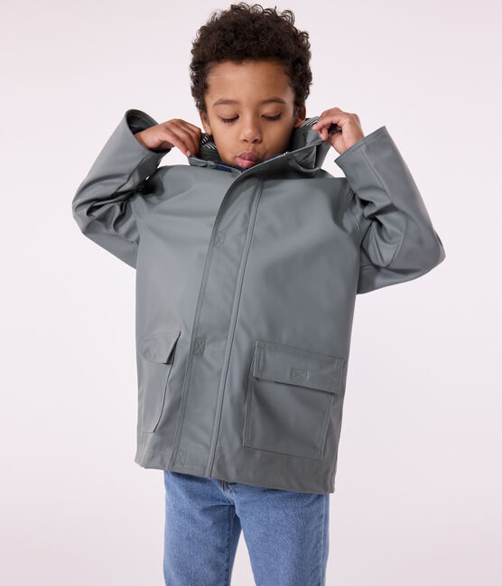 Klassische Kinder-Regenjacke für Mädchen und Jungen grün THUYA