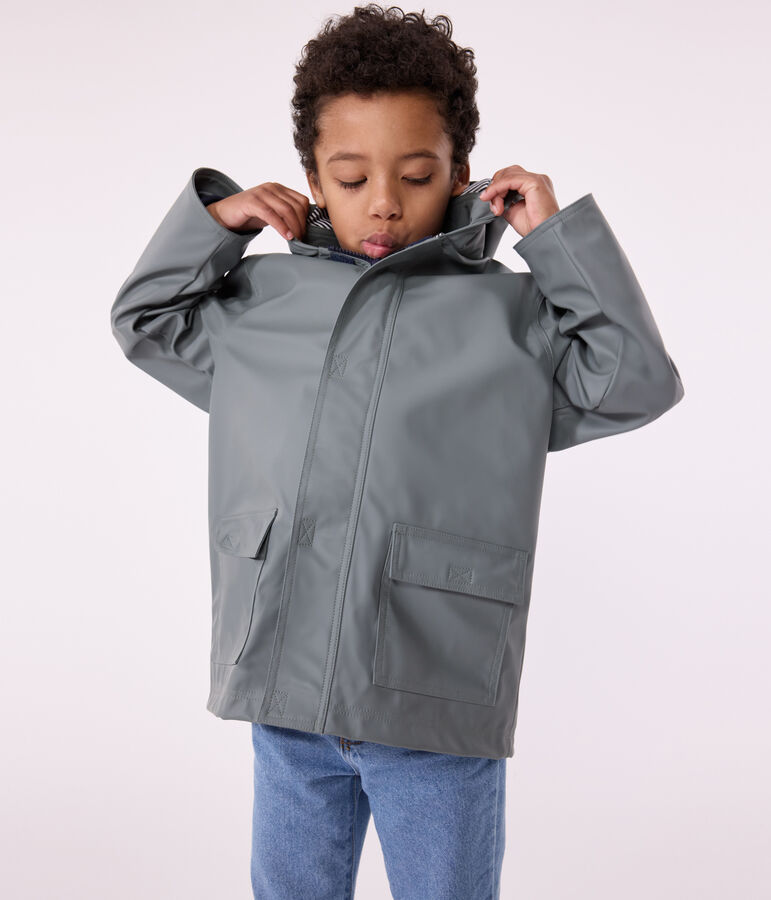 Klassische Kinder-Regenjacke f&uuml;r M&auml;dchen und Jungen gr&uuml;n