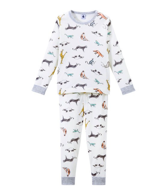 Jungen Schlafanzug weiss MARSHMALLOW/weiss MULTICO