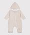 Wattierter Baby-Overall mit Kapuze und F&uuml;&szlig;chen, einfarbig beige MONTELIMAR CHINE