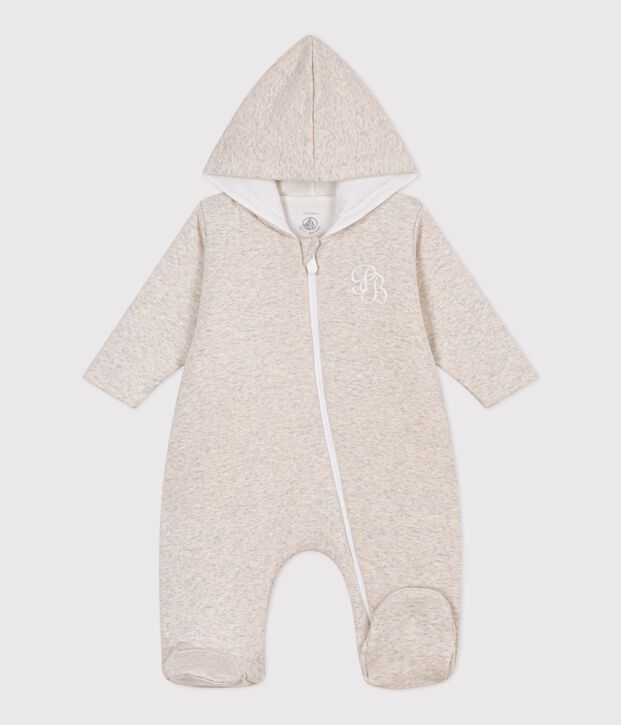 Wattierter Baby-Overall mit Kapuze und F&uuml;&szlig;chen, einfarbig MONTELIMAR CHINE
