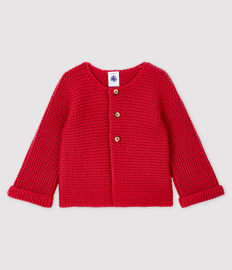 Baby-Cardigan f&uuml;r M&auml;dchen aus Wolle und Baumwolle rosa