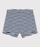 Baby-Shorts aus gestreiftem geflammtem Jersey blau MEDIEVAL/weiss MARSHMALLOW