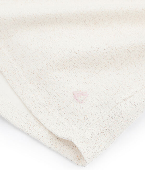 Kurzärmeliges Kinder-T-Shirt Mädchen weiss MARSHMALLOW/rosa COPPER