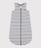 Gestreifter Babyschlafsack aus Baumwolle TOG-Wert 2  weiss MARSHMALLOW/blau SMOKING
