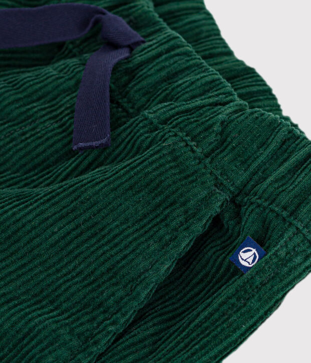 Kinder Cargo-Hose aus einfarbigem Fein-Cord gr&uuml;n