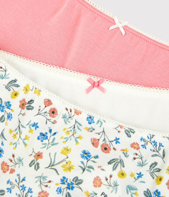 3er-Set geblümte Shortys aus Baumwolle im Retro-Design für Mädchen variante 1