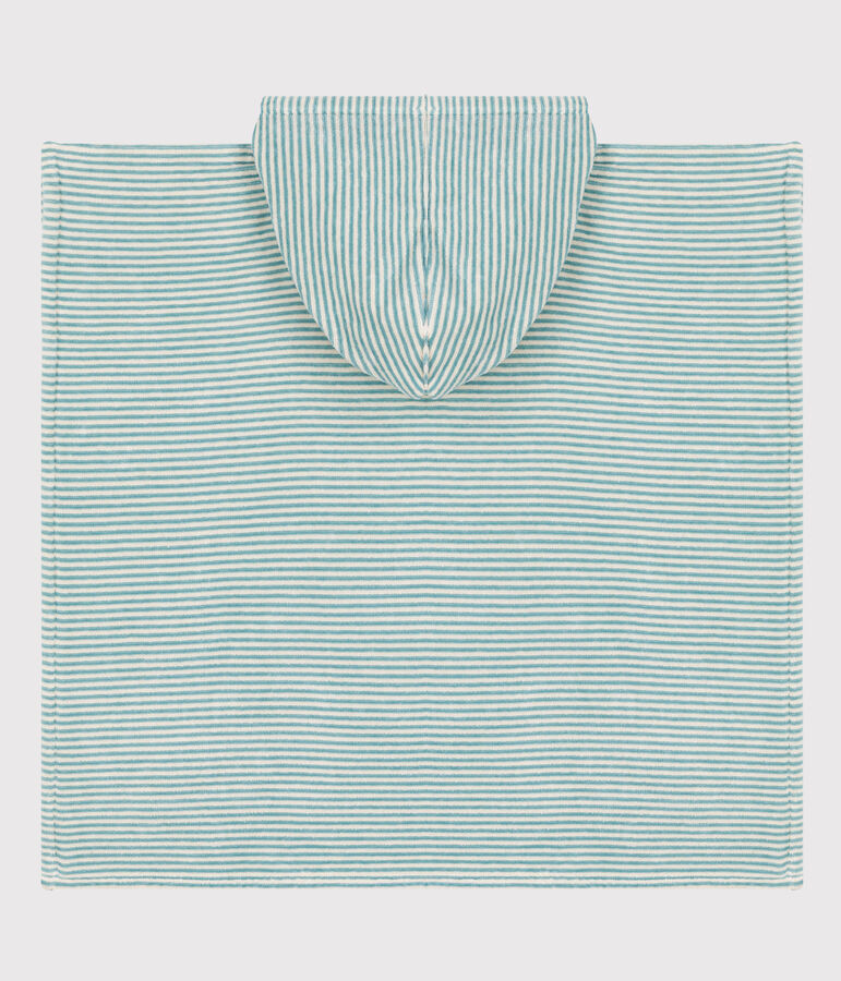 Poncho aus Baumwolle gr&uuml;n/naturfarben