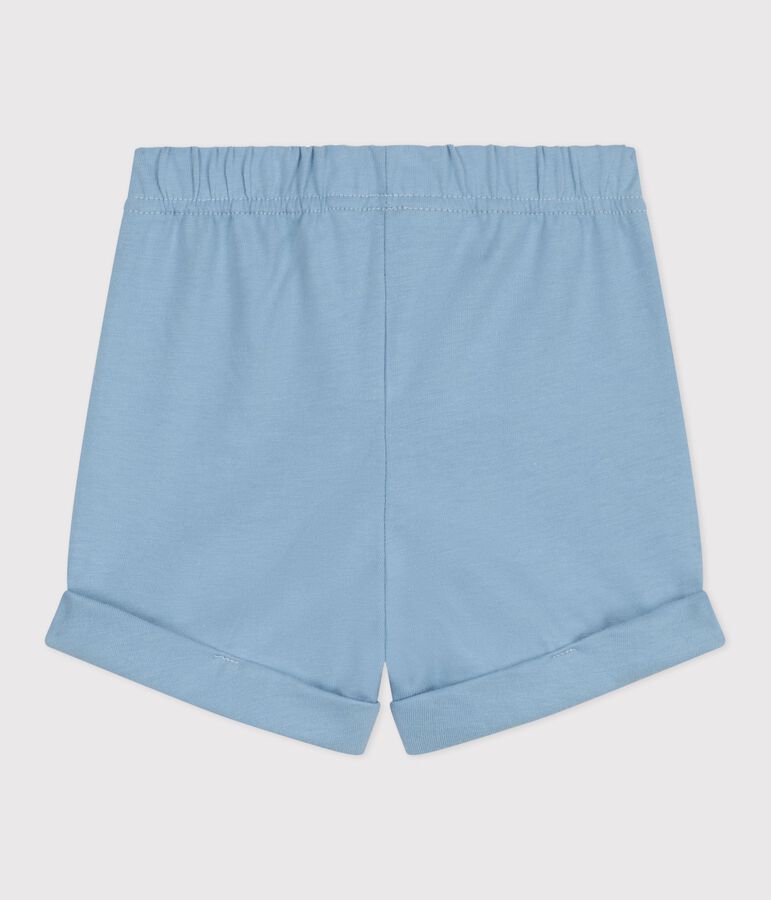 Baby-Shorts aus einfarbiger Baumwolle blau FLO