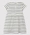 Kurzärmeliges Babykleid aus gestreiftem Jersey weiss MARSHMALLOW/blau SMOKING