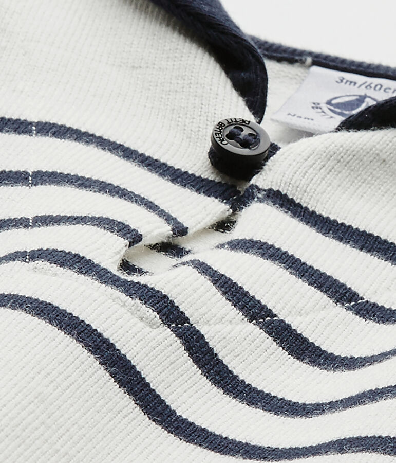 Kurzer Baby-Jungen-Einteiler weiss/blau