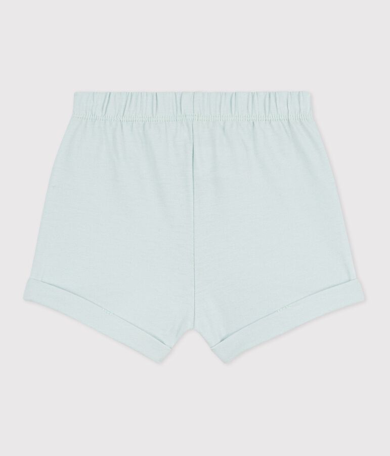 Baby-Shorts aus einfarbiger Baumwolle blau