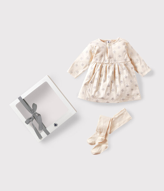 Baby-Geschenkset Kleid und Strumpfhose vielfarbig