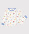 Langärmeliger Kinder-Pyjama aus Baumwolle mit Surf-Motiven weiss MARSHMALLOW/weiss MULTICO