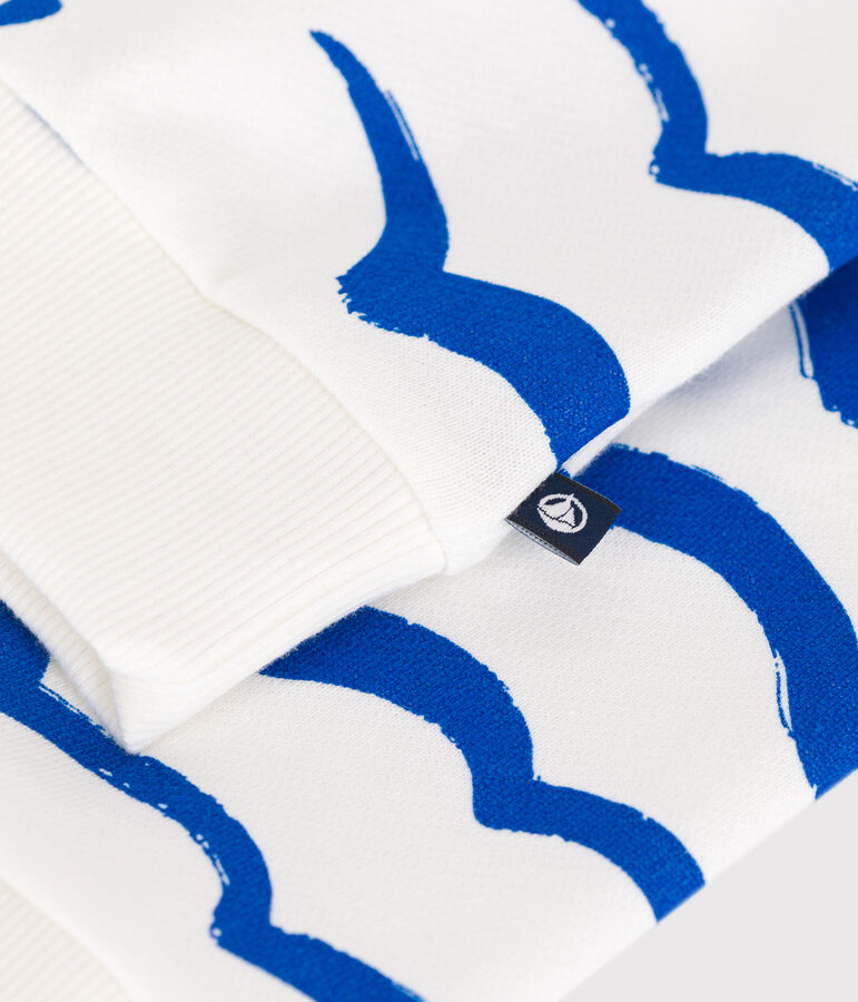 Kinder-Sweatshirt aus bedruckter Baumwolle weiss/vielfarbig