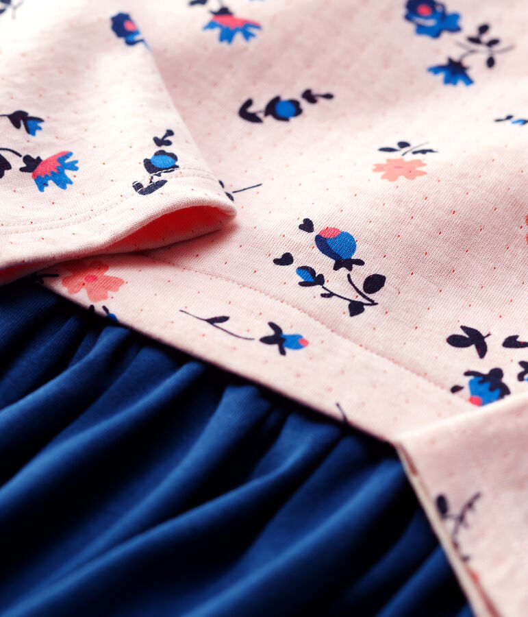 Lang&auml;rmeliges Kinderkleid f&uuml;r M&auml;dchen weiss/vielfarbig