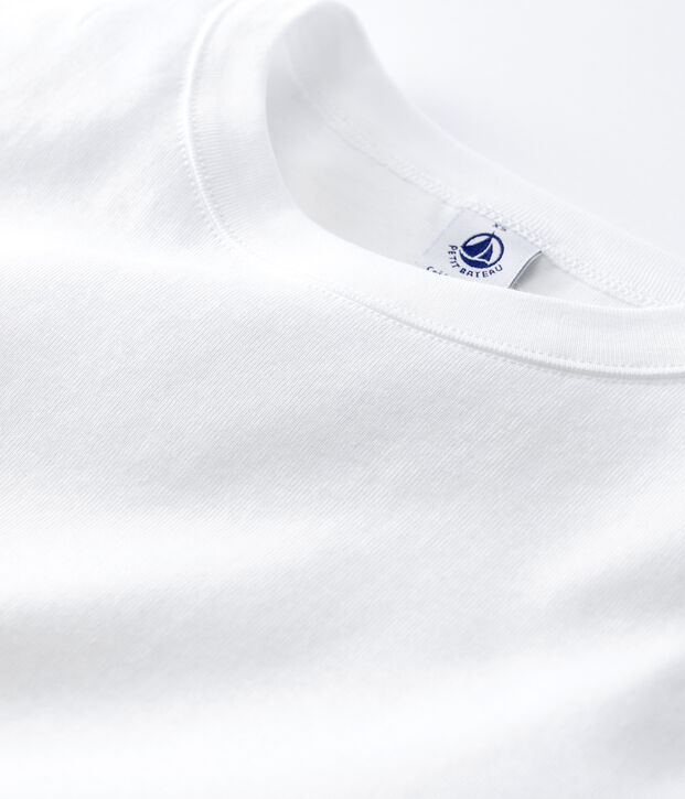 Damen-T-Shirt aus Baumwolle mit Rundhalsausschnitt weiss