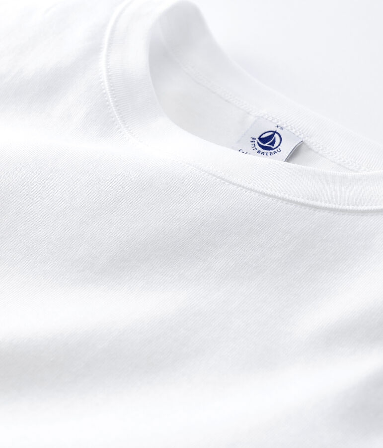 Damen-T-Shirt aus Baumwolle mit Rundhalsausschnitt weiss