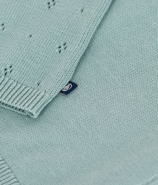 Baby-Cardigan aus Baumwolle mit Zierstrick grün PAUL