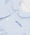 Baby-Kurzoverall aus Baumwolle mit Kragen und Vichy-Muster blau/weiss