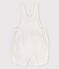 Kurze Baby-Latzhose aus Leinen weiss ECUME
