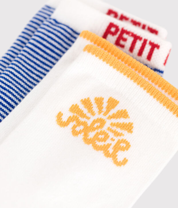 2er-Set Kinder-Socken aus Baumwolle mit Streifen vielfarbig