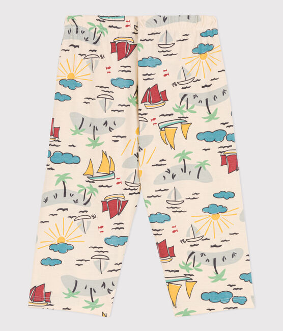 Baby-Hose aus bedrucktem Jersey weiss AVALANCHE/ MULTICO