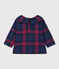 Langärmelige Baby-Bluse aus Flanell blau SMOKING/weiss MULTICO