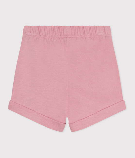 Baby-Shorts aus einfarbiger Baumwolle rosa CHARME