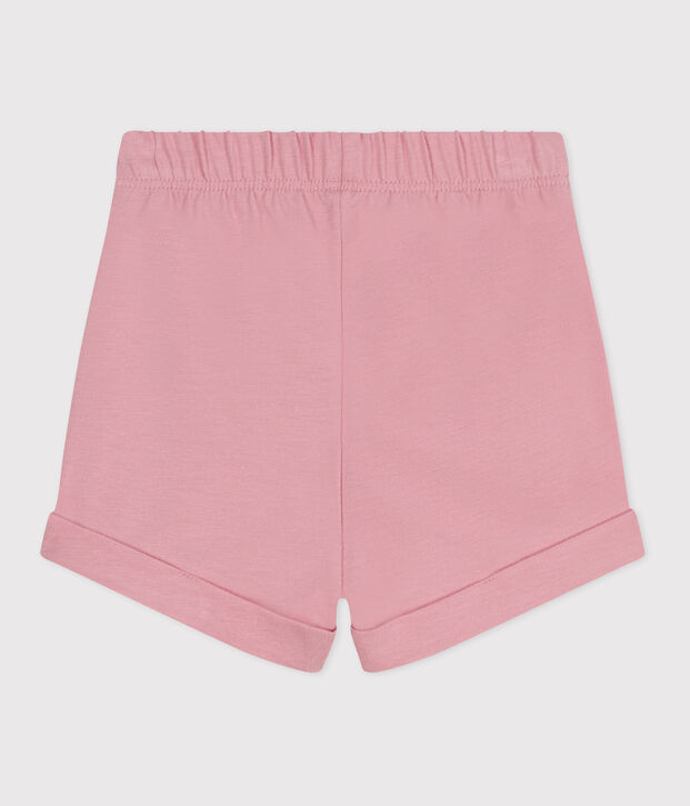 Baby-Shorts aus einfarbiger Baumwolle rosa