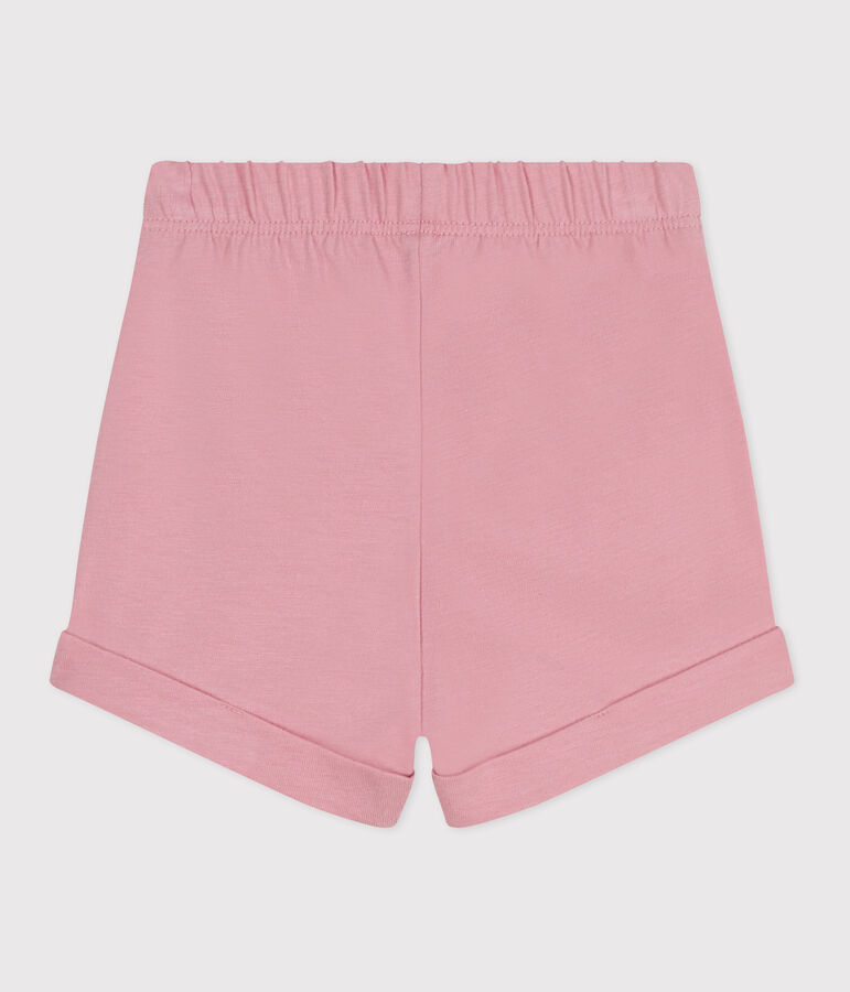 Baby-Shorts aus einfarbiger Baumwolle rosa