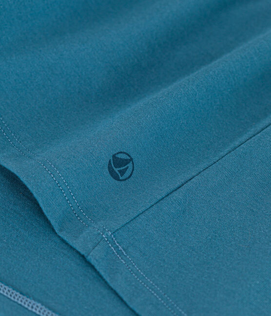 Damen-T-Shirt LE DROIT aus Baumwolle mit V-Ausschnitt blau POLOCHON