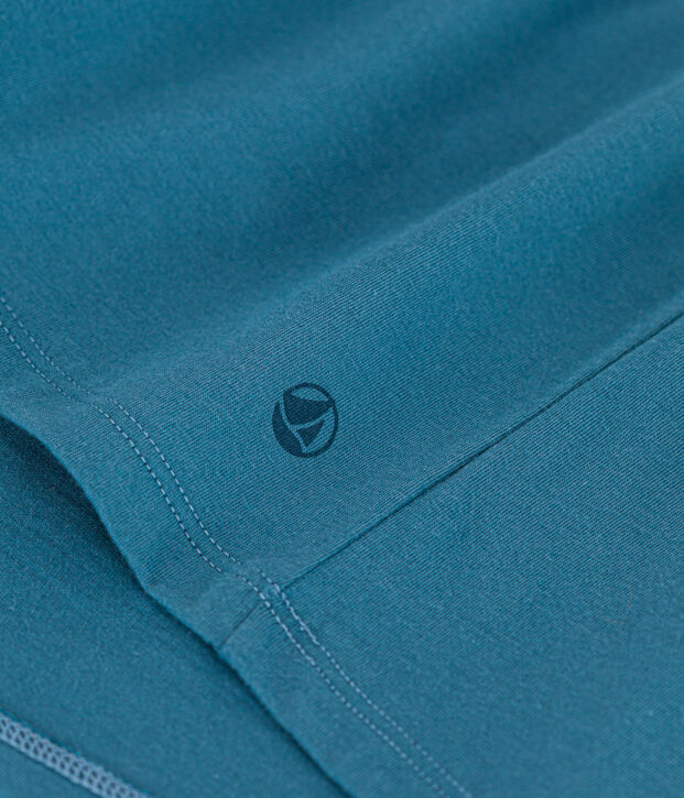 Damen-T-Shirt LE DROIT aus Baumwolle mit V-Ausschnitt blau