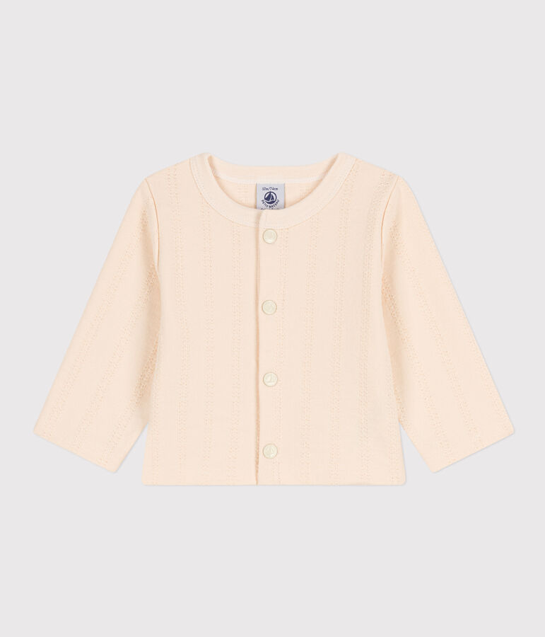 Baby-Cardigan aus Jersey mit dekorativen Tupfen naturfarben