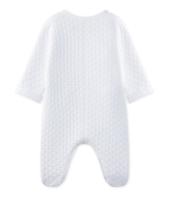 Unisex-Baby-Strampler aus bedrucktem, gedoppeltem Jersey weiss ECUME