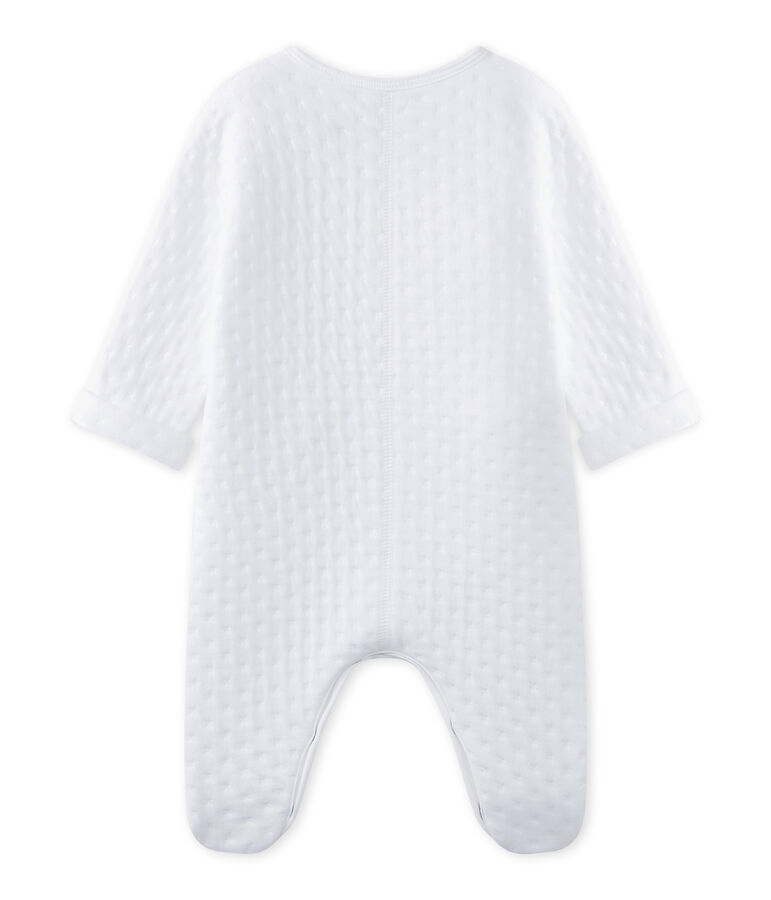 Unisex-Baby-Strampler aus bedrucktem, gedoppeltem Jersey weiss