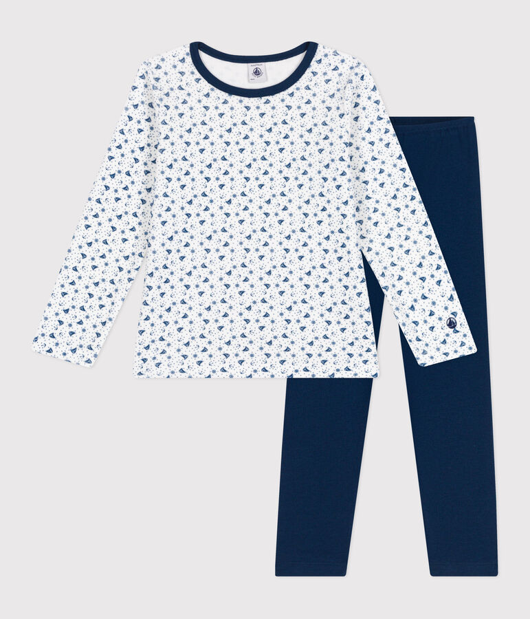 Pyjama aus Nicki f&uuml;r Kinder blau/vielfarbig