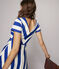 Gestreiftes Damenkleid blau SURF/weiss MARSHMALLOW