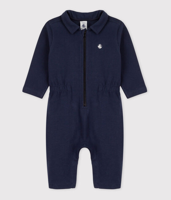 Langer Baby-Overall aus dickem Jersey blau SMOKING