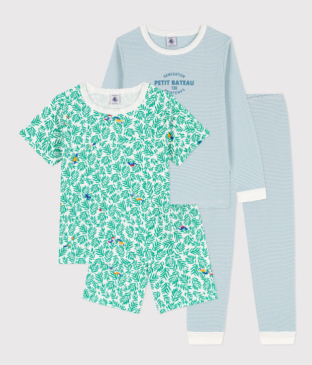 2er-Set Kinderpyjama und Kinder-Kurzpyjama aus Baumwolle f&uuml;r Jungen vielfarbig