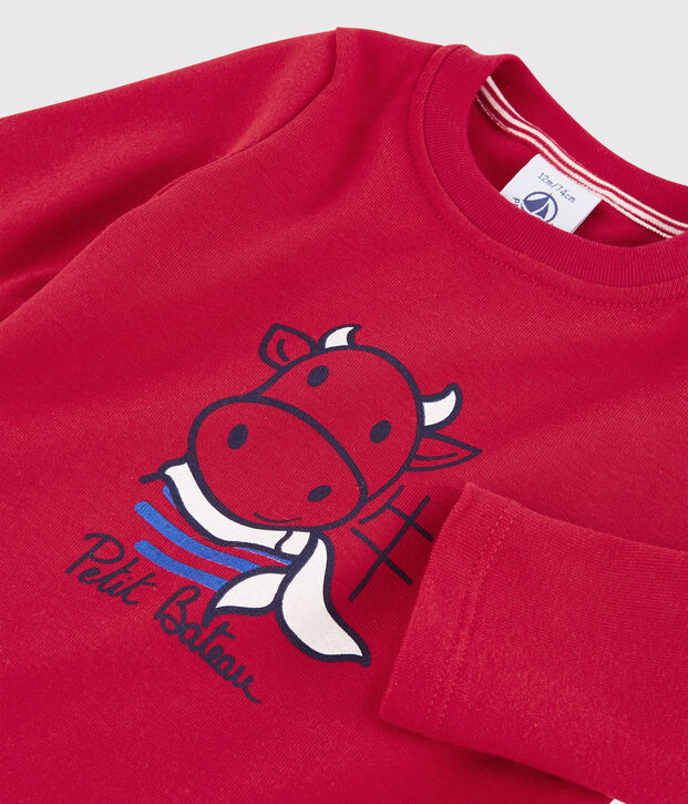Lang&auml;rmeliges Baby-T-Shirt aus Baumwolle f&uuml;r Jungen rot