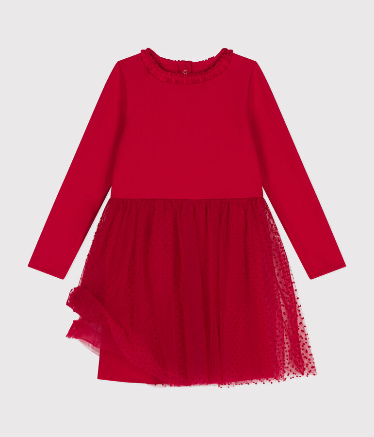 Kinder Kleid aus schwerem Jersey und T&uuml;ll f&uuml;r M&auml;dchen COULIS