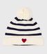 Baby-Strickmütze mit Streifen und Fleece-Futter