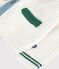 Baby-Cardigan aus Woll-/Baumwollstrick mit farblich abgesetzten Details weiss/vielfarbig