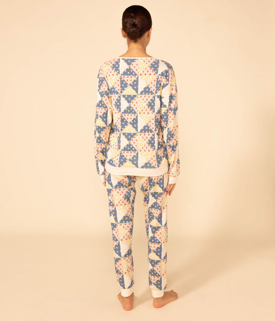 Pyjama aus Baumwolle mit Patchworkmuster für Damen weiss AVALANCHE/ MULTICO