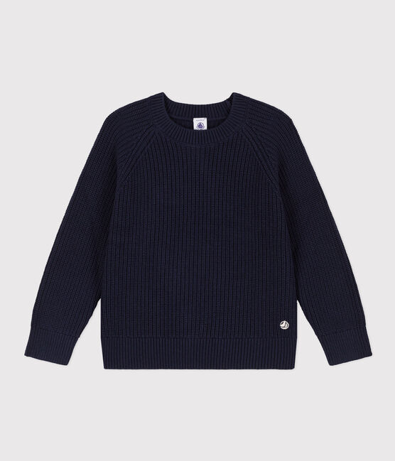 Kinderpullover aus Wolle und Baumwolle für Jungen blau SMOKING